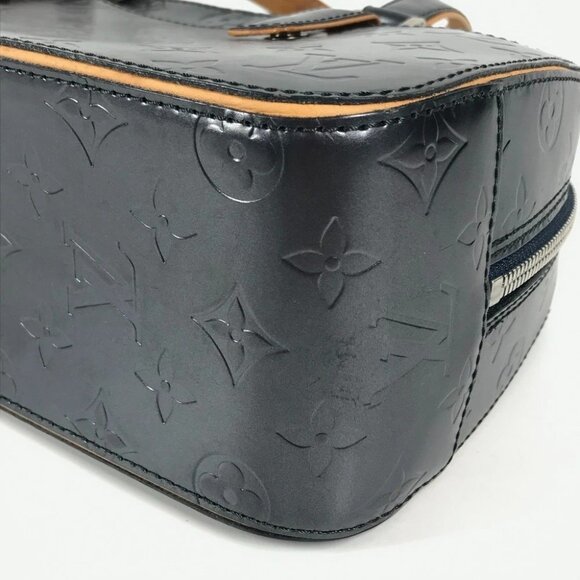 LOUIS VUITTON M55175 Monogram mat Shelton Hand Bag Monogram matte leather Navy - Picture 3 of 15